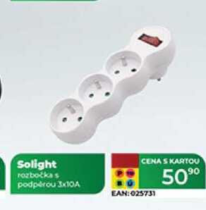 Solight rozbočka s podpěrou 3x10A  