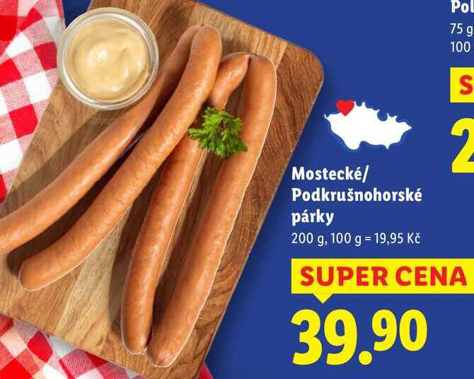Mostecké/Podkrušnohorské párky, 200 g