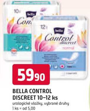 BELLA CONTROL DISCREET 10-12 ks urologické vložky
