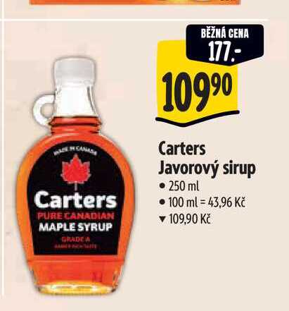   Carters Javorový sirup  250 ml  