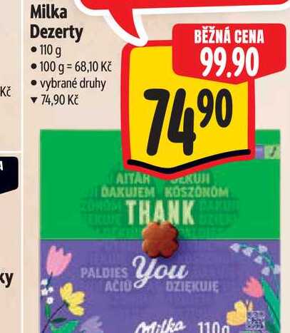   Milka Dezerty 110 g  