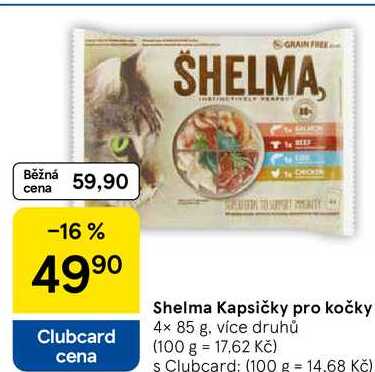 Shelma Kapsičky pro kočky, 4× 85 g, více druhů 