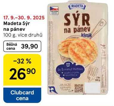 Madeta Sýr na pánev, 100 g, více druhů  