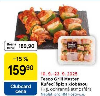 Tesco Grill Master Kuřecí špíz s klobásou, 1 kg 