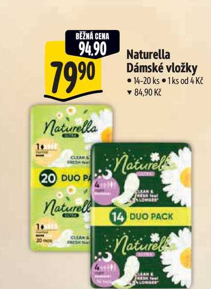   Naturella Dámské vložky  14-20 ks 