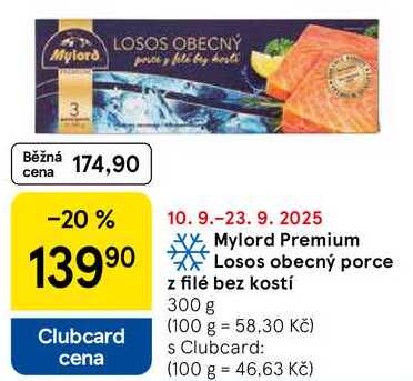 Mylord Premium Losos obecný porce z filé bez kostí, 300 g 