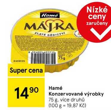 Hamé Konzervované výrobky, 75 g