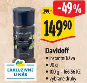 Davidoff instantní káva, 90 g v akci