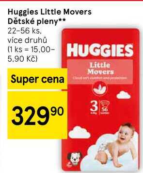 Huggies Little Movers Dětské pleny, 22-56 ks 