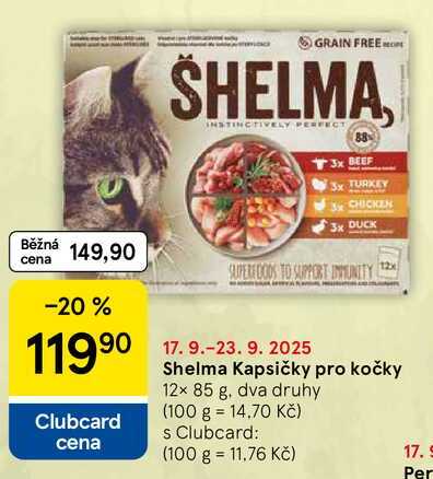 Shelma Kapsičky pro kočky, 12x 85 g, dva druhy 