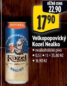 Velkopopovický Kozel Nealko, 0,5 l 