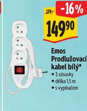 Emos Prodlužovací kabel bílý*  