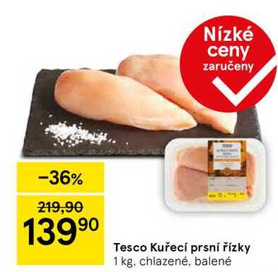 Tesco Kuřecí prsní řízky, 1 kg, chlazené, balené 