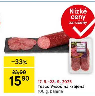 Tesco Vysočina krájená, 100 g 