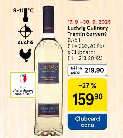 Ludwig Culinary Tramín červený, 0.75 l