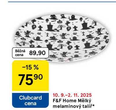 F&F Home Mělký melaminový talíř