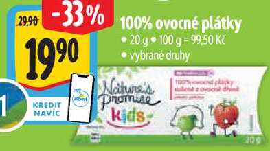 100% ovocné plátky, 20 g