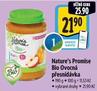 Nature's Promise Bio Ovocná přesnídávka, 190 g