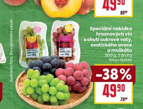 Speciální nabídka hroznových vín s chutí cukrové vaty, exotického ovoce a muškátu 300 g