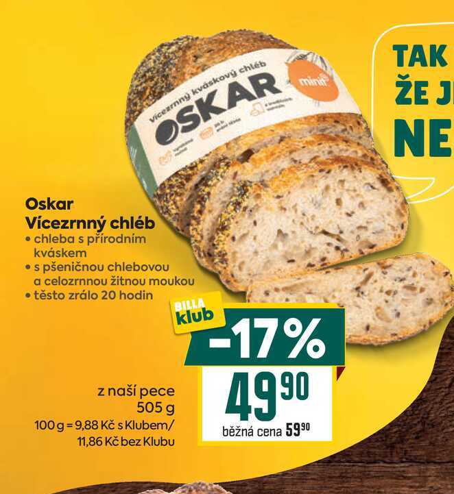 Oskar Vícezrnný chléb 505g 