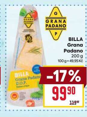 BILLA Grana Padano 200 g 