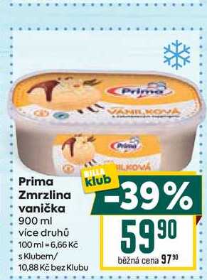 Prima Zmrzlina vanička 900 ml 