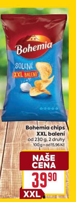 Bohemia chips XXL balení od 230 g