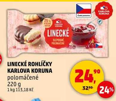 LINECKÉ ROHLÍČKY KARLOVA KORUNA polomáčené, 220 g 