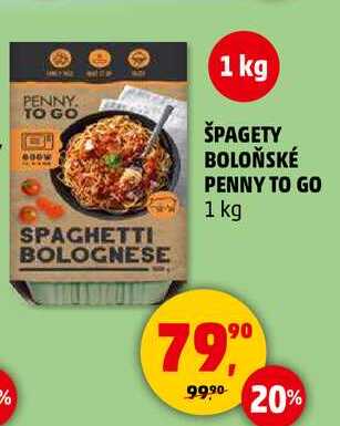 ŠPAGETY BOLOŇSKÉ PENNY TO GO, 1 kg  
