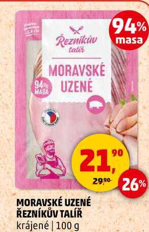 MORAVSKÉ UZENÉ ŘEZNÍKŮV TALÍŘ krájené, 100 g 