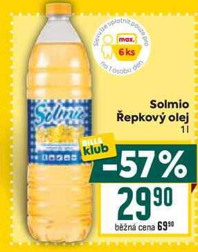 Solmio Řepkový olej 1l