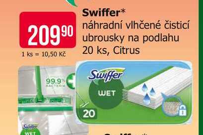 Swiffer náhradní vlhčené čisticí ubrousky na podlahu 20ks