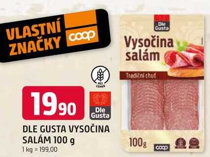 DLE GUSTA VYSOČINA SALAM 100 g