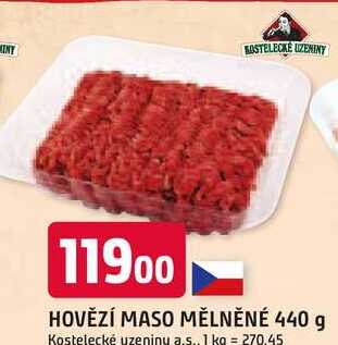 HOVĚZÍ MASO MĚLNĚNÉ 440 g