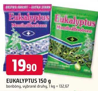 EUKALYPTUS 150 g bonbóny, vybrané druhy
