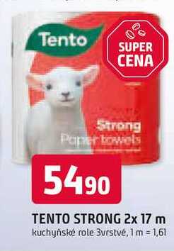 TENTO STRONG 2x 17 m kuchyňské role 3vrstvé