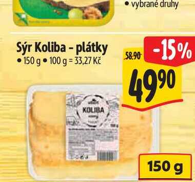  Sýr Koliba - plátky 150 g 