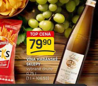 VÍNA HABÁNSKÉ SKLEPY vybrané druhy 0,75l