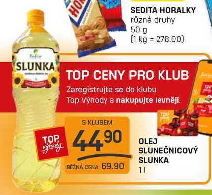 OLEJ SLUNEČNICOVÝ SLUNKA 1l