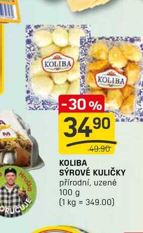 KOLIBA SÝROVÉ KULIČKY přírodní, uzené 100 g