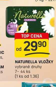 NATURELLA VLOŽKY vybrané druhy 7-44 ks 