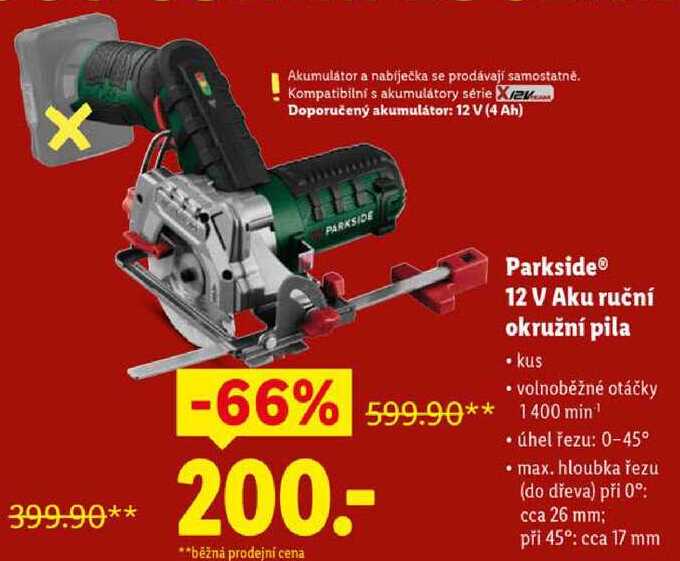 Parkside® 12 V Aku ruční okružní pila 