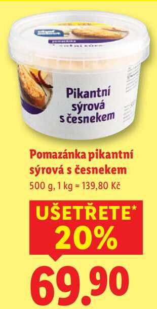 Pomazánka pikantní sýrová s česnekem, 500 g