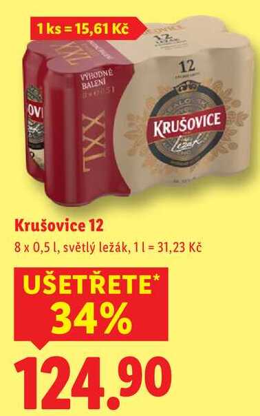 Krušovice 12, 8x 0,5 l