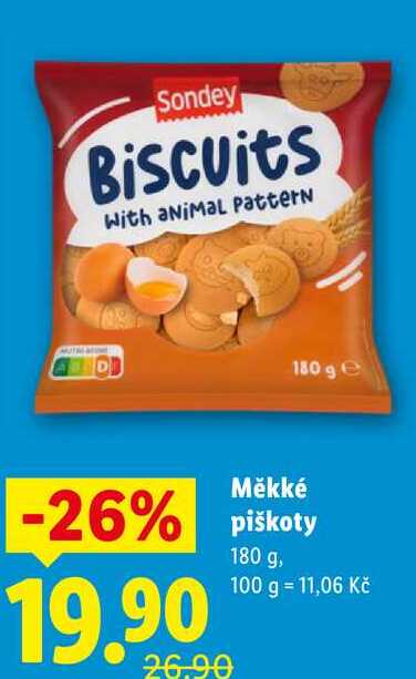 Měkké piškoty, 180 g