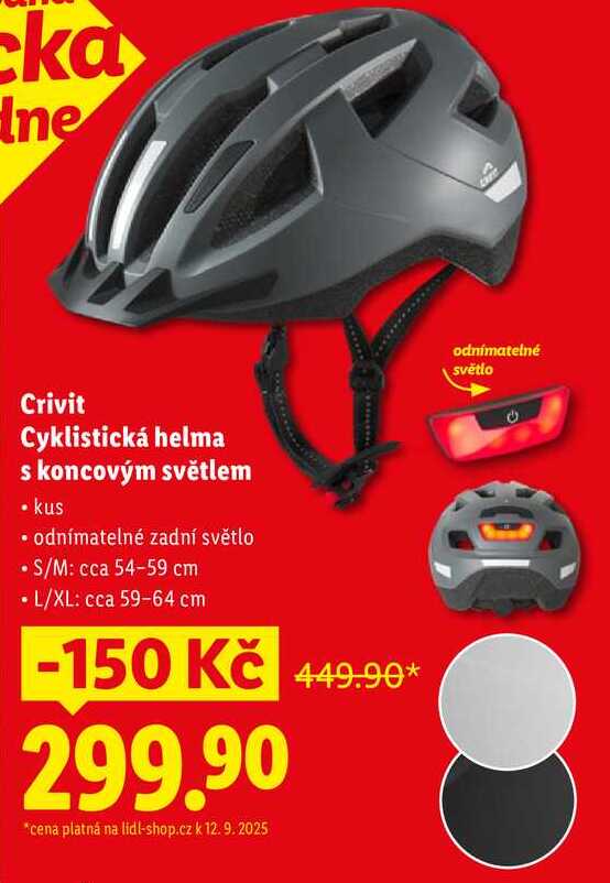 Crivit Cyklistická helma s koncovým světlem