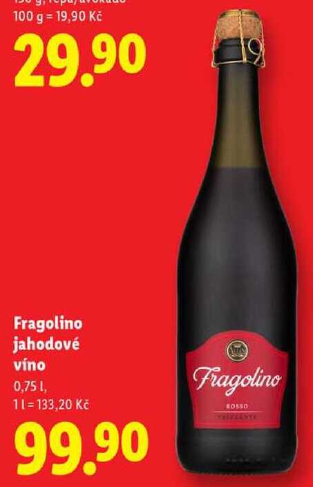 Fragolino jahodové víno, 0,75 l
