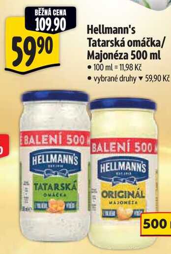 Hellmann's Tatarská omáčka/Majonéza, 500 ml 