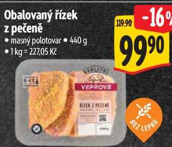Obalovaný řízek z pečeně, 440 g