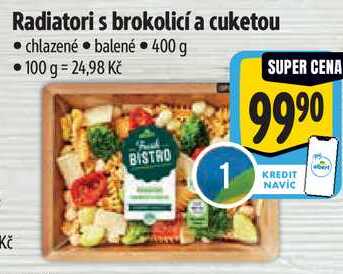 Radiatori s brokolicí a cuketou, 400 g